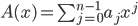 A(x) = \sum_{j=0}^{n-1}a_jx^j
