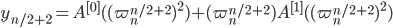 y_{n/2 + 2} = A^{[0]}((\varpi_n^{n/2 + 2})^2) + (\varpi_n^{n/2 + 2})A^{[1]}((\varpi_n^{n/2 + 2})^2)